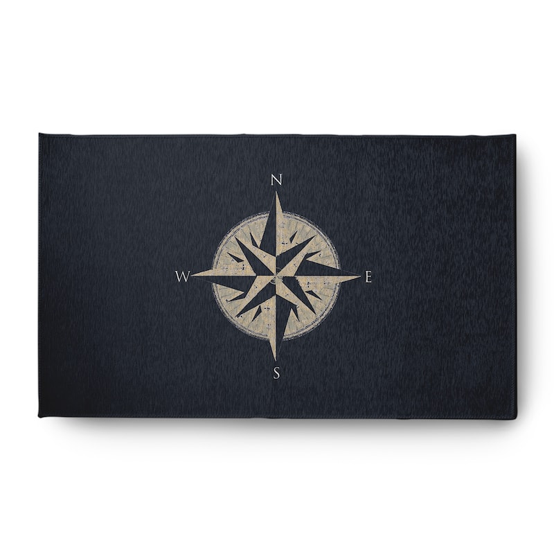 Compass Nautical Indoor/Outdoor Rug - Shark Blue - 3' x 5'