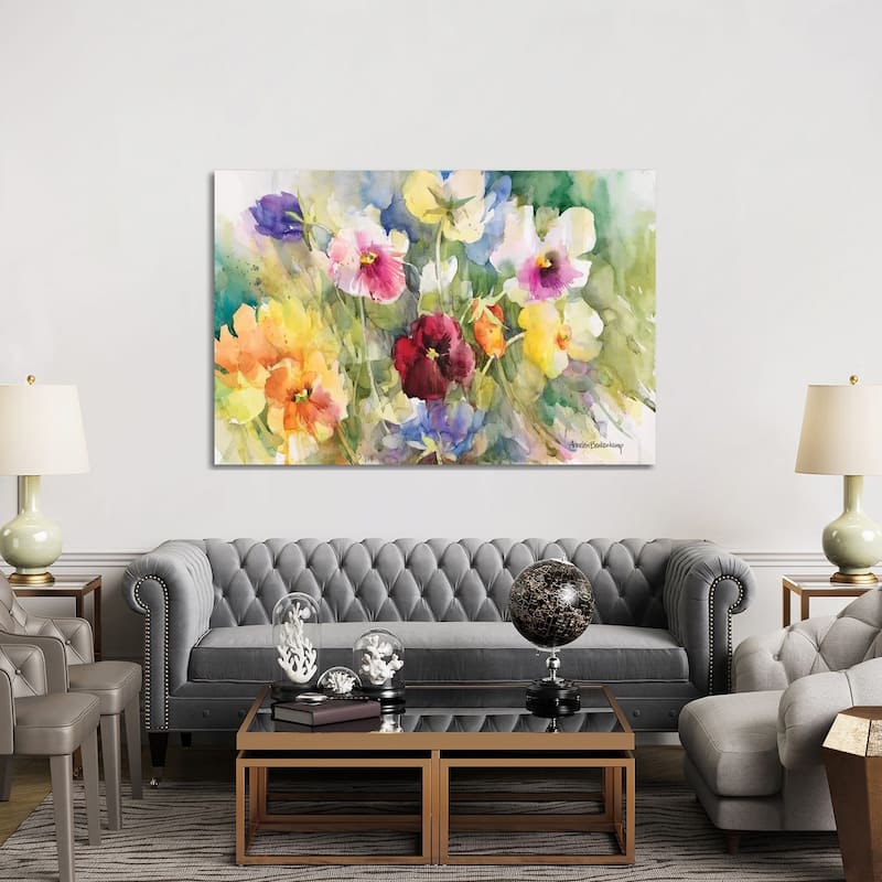 iCanvas "Pansies Posing" by Annelein Beukenkamp Canvas Print