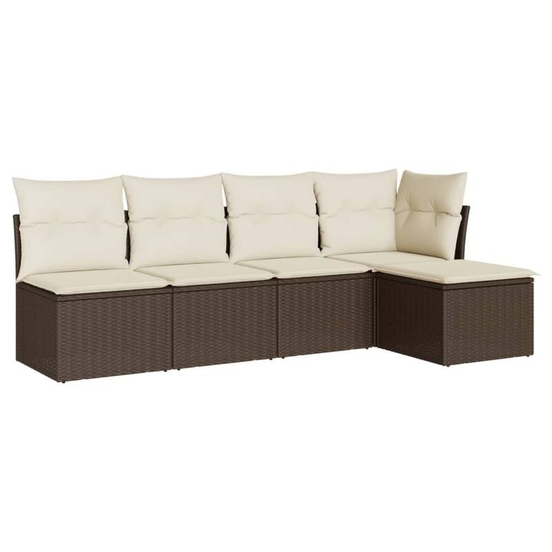 vidaXL Garden Sofa Set Brown, Cream White - 21.7 x 21.7 x 14.6