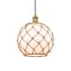 Option Brushed Brass / White Glass / Brown Rope