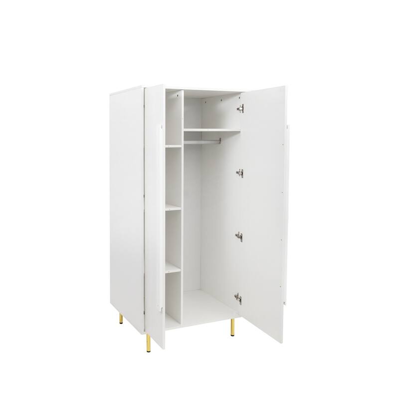 Armoire with 2 Doors with Handle for bedroom,White