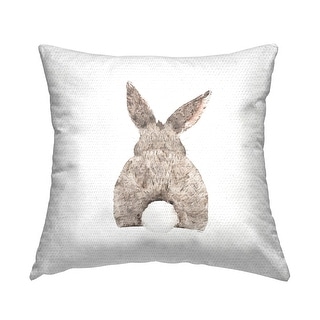 Stupell Fluffy Bunny Tail Cute Pet Printed Outdoor Throw Pillow Design ...