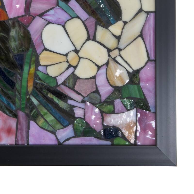 Parrots Mosaic Art Glass Wall Panel