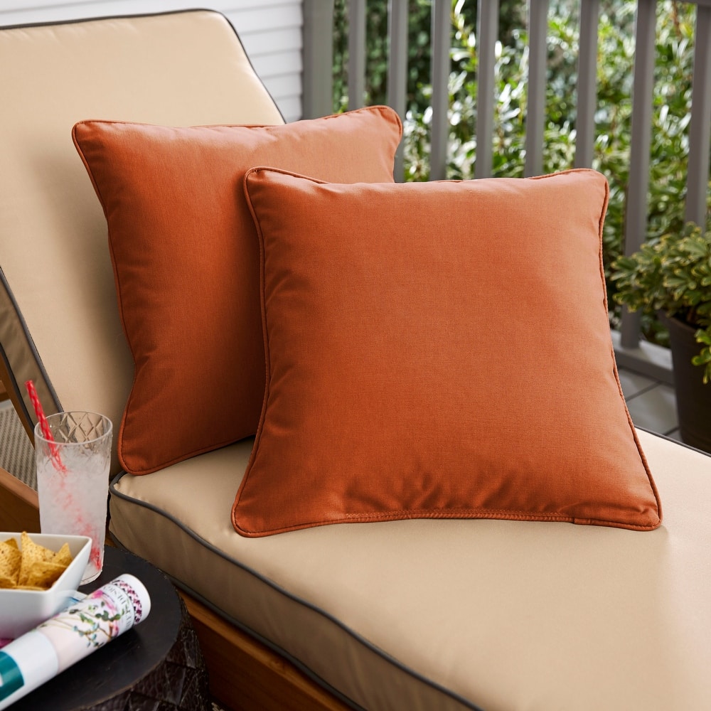 Sunbrella Canvas Rust Corded Indoor/ Outdoor Pillow Set (Set of 2)