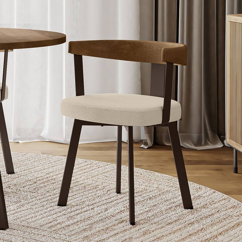 Amisco Lars Dining Chair with Wooden Backrest and Armrests