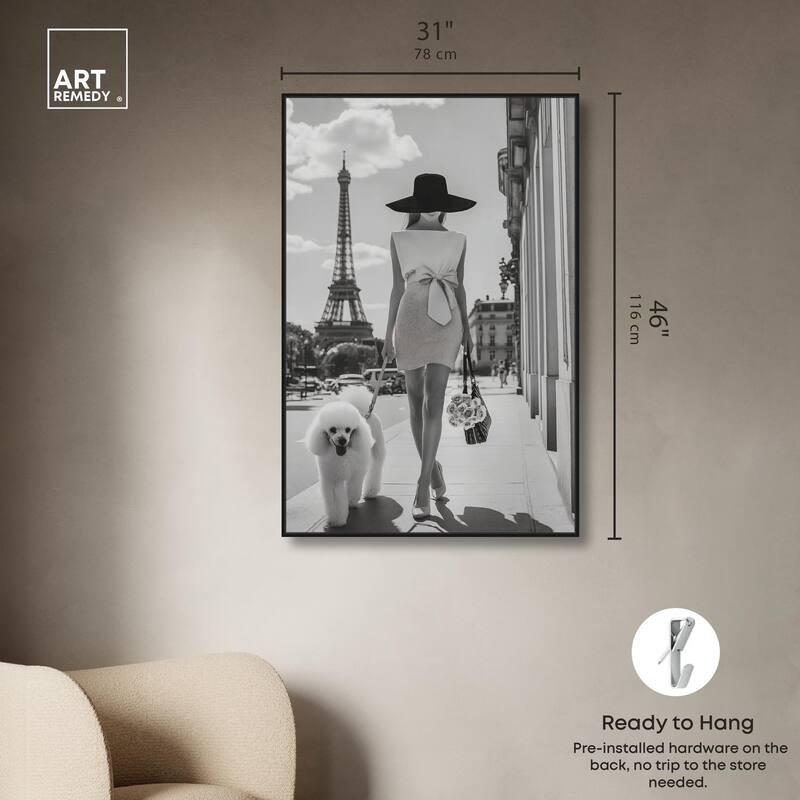 Poodle Paris Canvas by Art Remedy