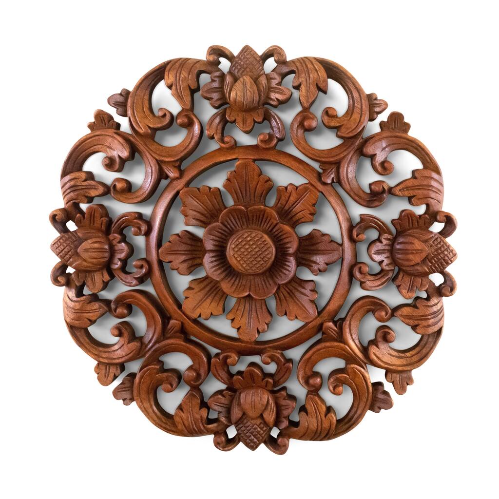 Wooden Hand Carved Floral Devil's Ivy Leaves Wall Art Relief Panel Handcrafted Wall Plaque Gift Decorative Home Decor Accent