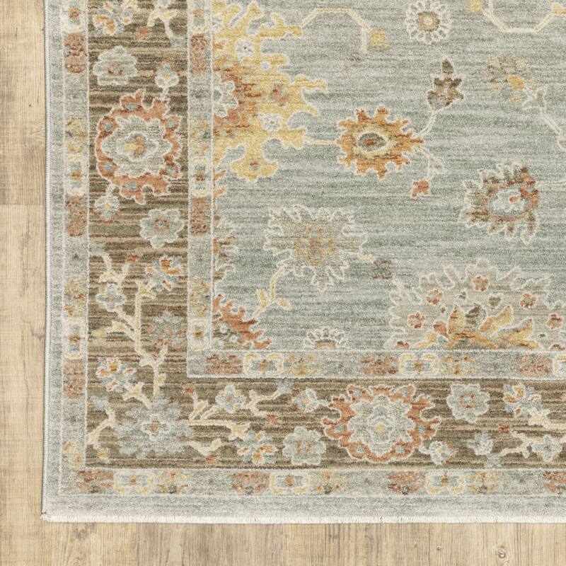 Kellan Vintage Floral Blue/ Multi Area Rug-