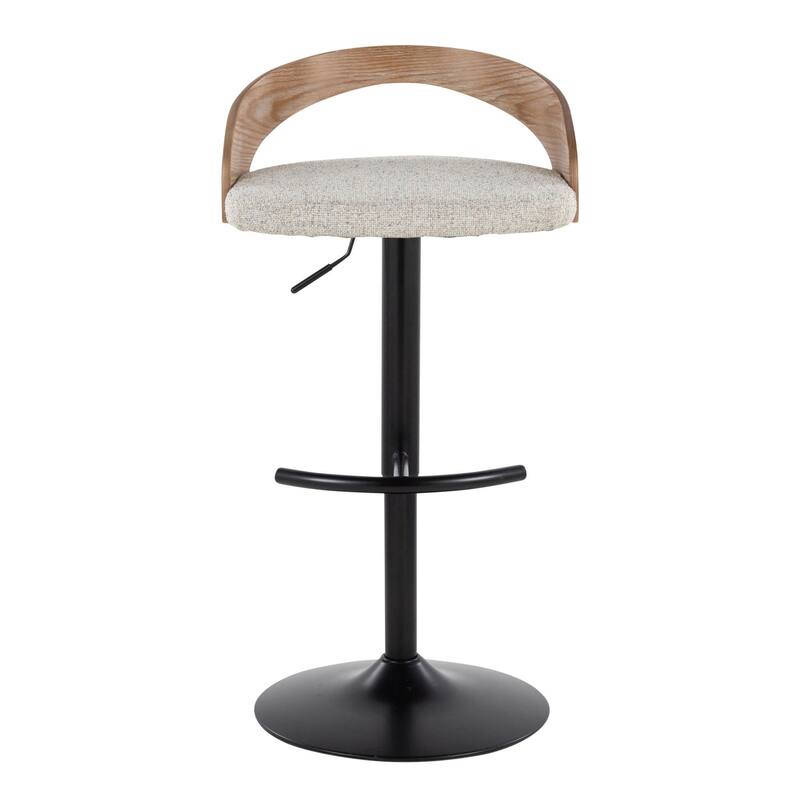 Grotto Adjustable Barstool with Back Base- Set Of 3