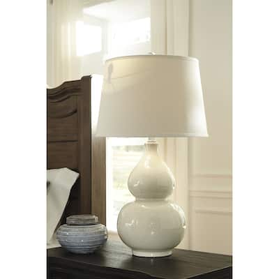 Signature Design by Ashley Saffi Biege Table Lamp - 17" W x 17" D x 30.75" H