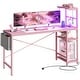 preview thumbnail 23 of 54, 61" Gaming Desk Computer Desk with LED Lights Storage Shelves and Side Bag Home Office Desk