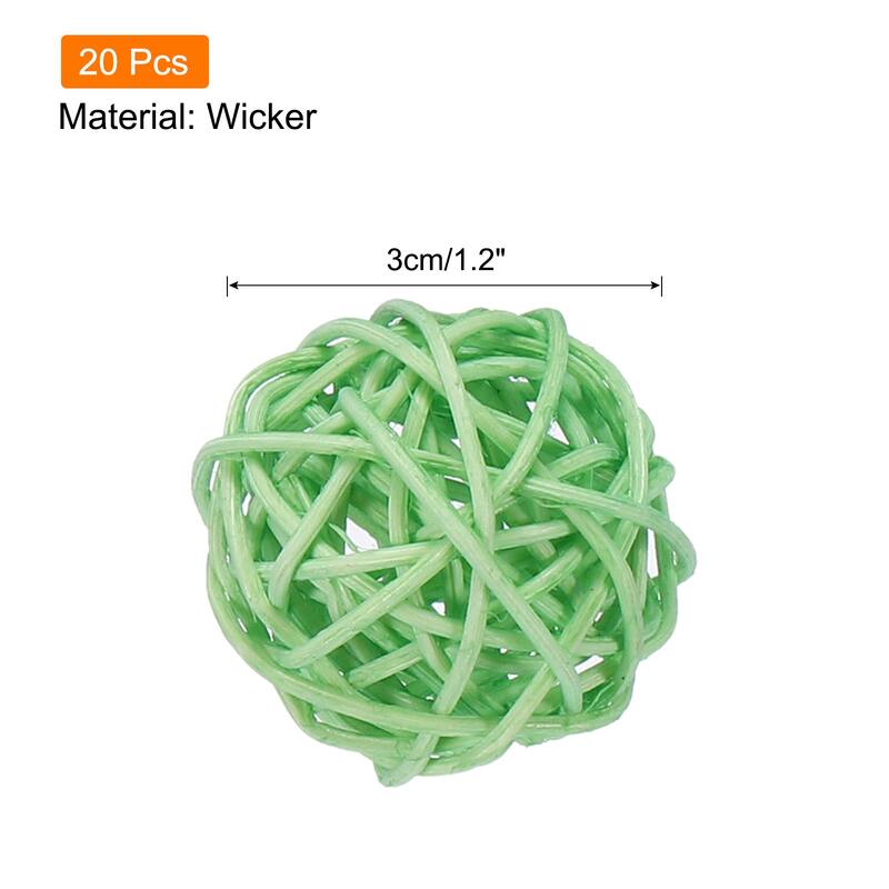 20 Pcs Wicker Rattan Balls 1.2In for Vase Fillers Party Decorative