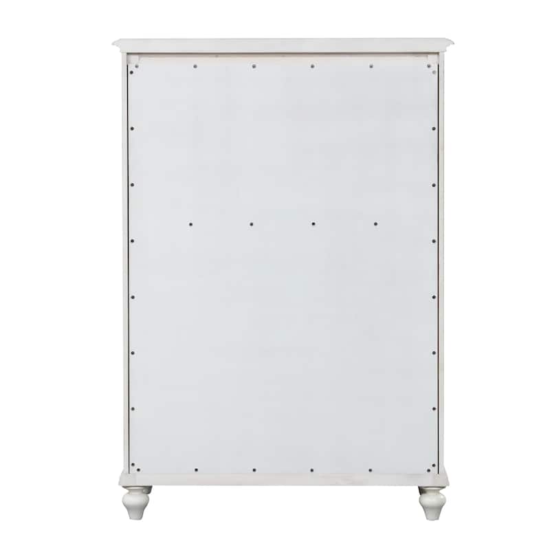 Furniture of America Skye Coastal Antique White Solid Wood 5-Drawer Chest