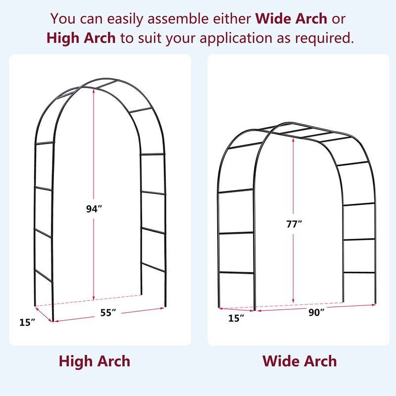 78"H x 45"W Adjustable Metal Garden Arch Trellis