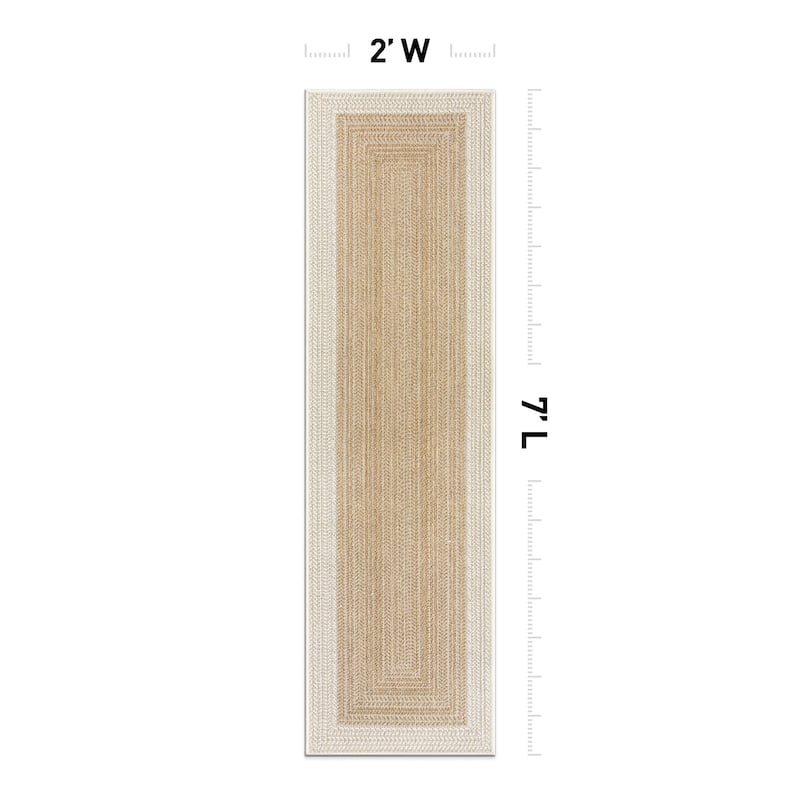 World Rug Gallery Contemporary Braided Weather Resistant Reversible Indoor/Outdoor Area Rug