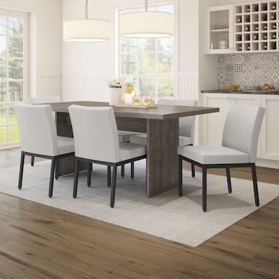 Amisco Jeffrey 72" Table and Perry Chairs 7-Pieces Dining Set