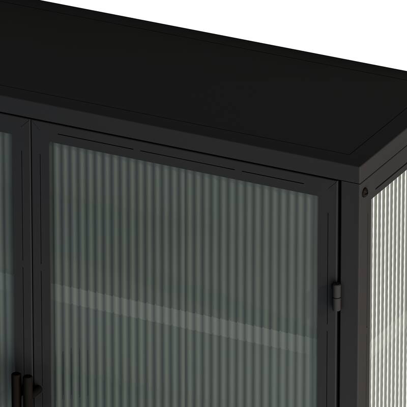 Glass Doors Modern Two-door Wall Cabinet with Featuring Storage