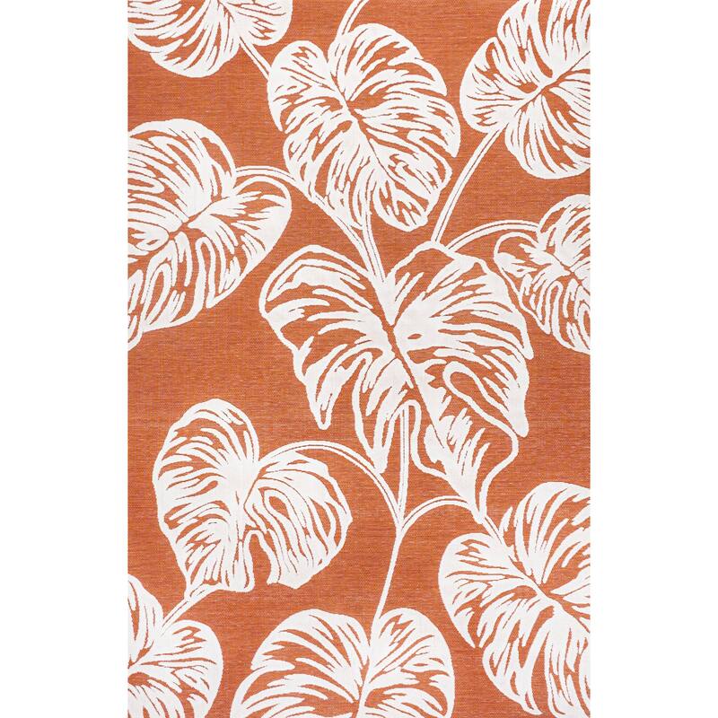 JONATHAN Y Montego Abstract Swirl Area Rug - 4 X 6 - Orange/Ivory