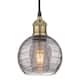 Option Black Antique Brass / Light Smoke Deco Swirl