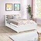 preview thumbnail 8 of 7, Full Size Wooden Platform Bed Frame with 4 Storage Drawers & Headboard, Solid Wood Bed Frame with Storage, No Box Spring Needed