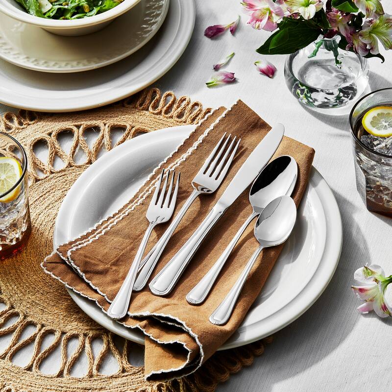 Henckels Alcea Flatware Set, 65-Piece, Silver - 65-pc