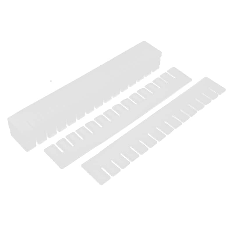 Plastic DIY Grid Drawer Divider Household Organizer 15 Pcs - White - 17" x 2.5" x 0.16"(L*W*T)