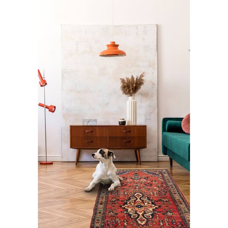 ECARPETGALLERY Hand-knotted Andelz Red Wool Rug - 3'6 x 10'3