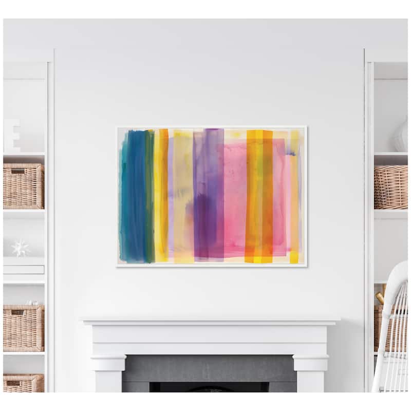Kate and Laurel Sylvie Vibrant Lines II Framed Canvas by Amy Lighthall