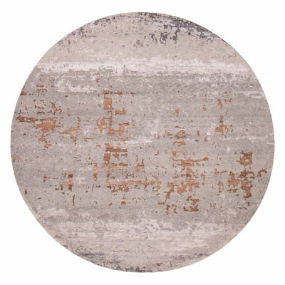 ECARPETGALLERY Hand-knotted Alma Grey Silk, Wool Rug - 7'10 x 7'10