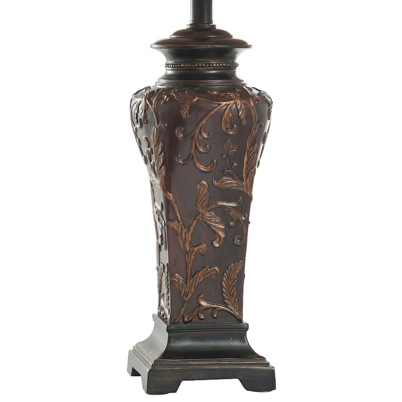 StyleCraft Zoey Crimson Table Lamp - Cream Fabric Shade