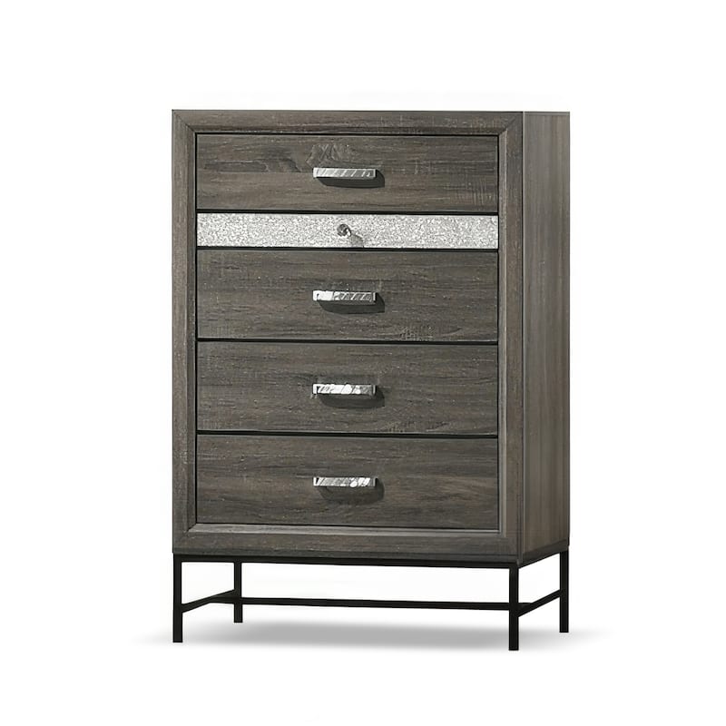 Furniture of America Heinisk Contemporary Grey 6-Piece Platform Bedroom Set