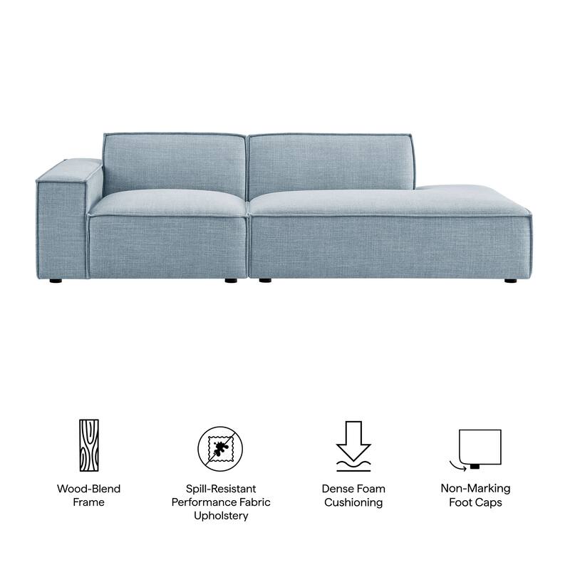 Restore 2-Piece Performance Fabric Upholstered Modular Loveseat