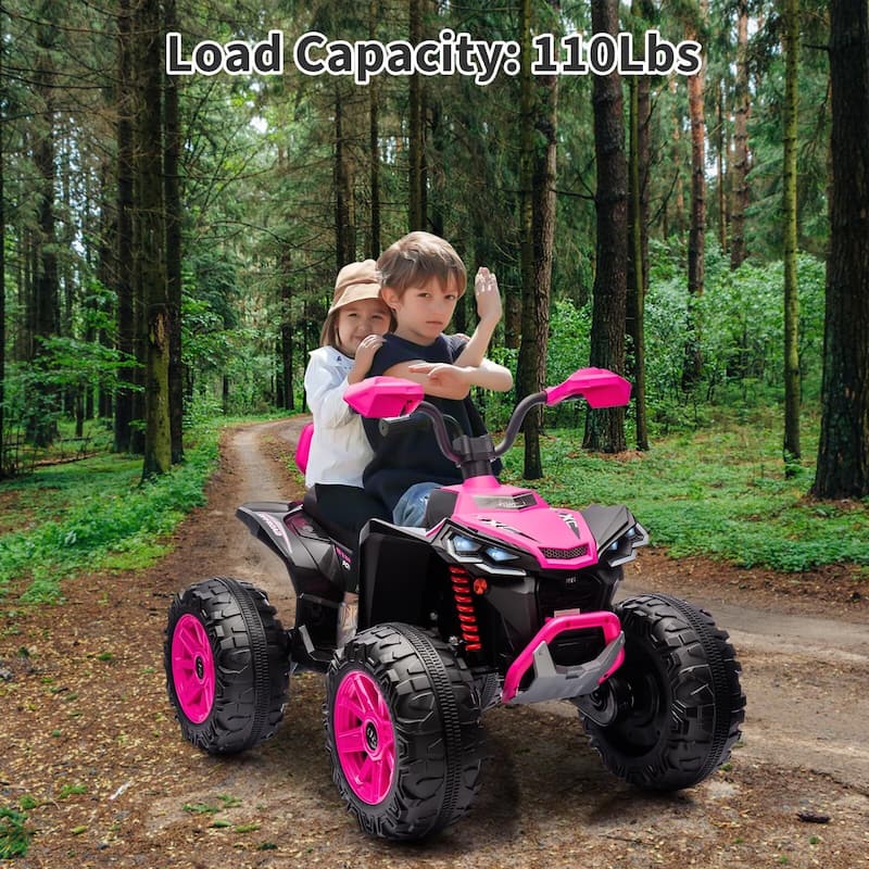 24V Ride on ATV for Kids, 2 Seater Electric Quad Car
