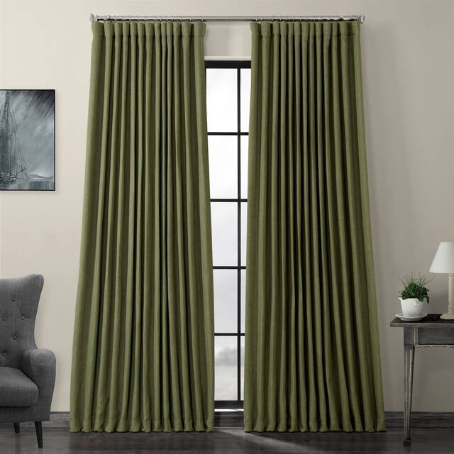 Exclusive Fabrics Faux Linen Extra Wide Room Darkening Curtain Panel