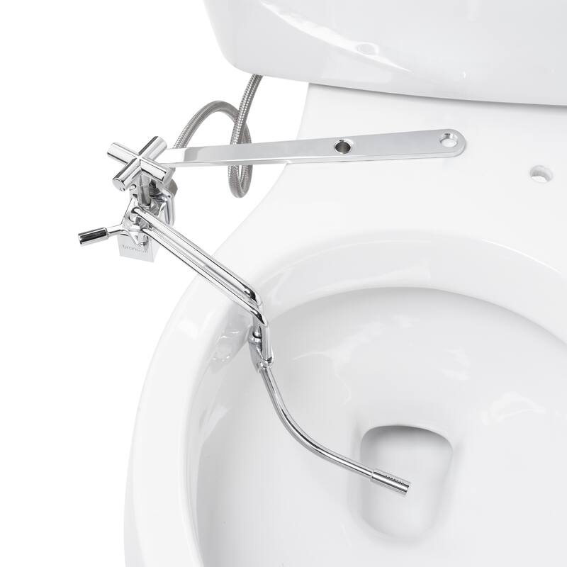 Brondell Side-Mounted Attachable Bidet with Adjustable Spray Wand Ambient Temp - Silver