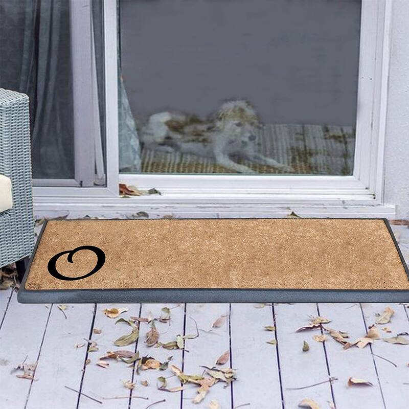 Rubber/Coir Molded Lucida 16-inch x 48-inch Monogrammed Doormat