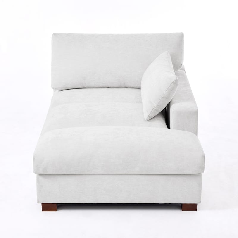 42"W Chenille Upholstered Chaise Lounge