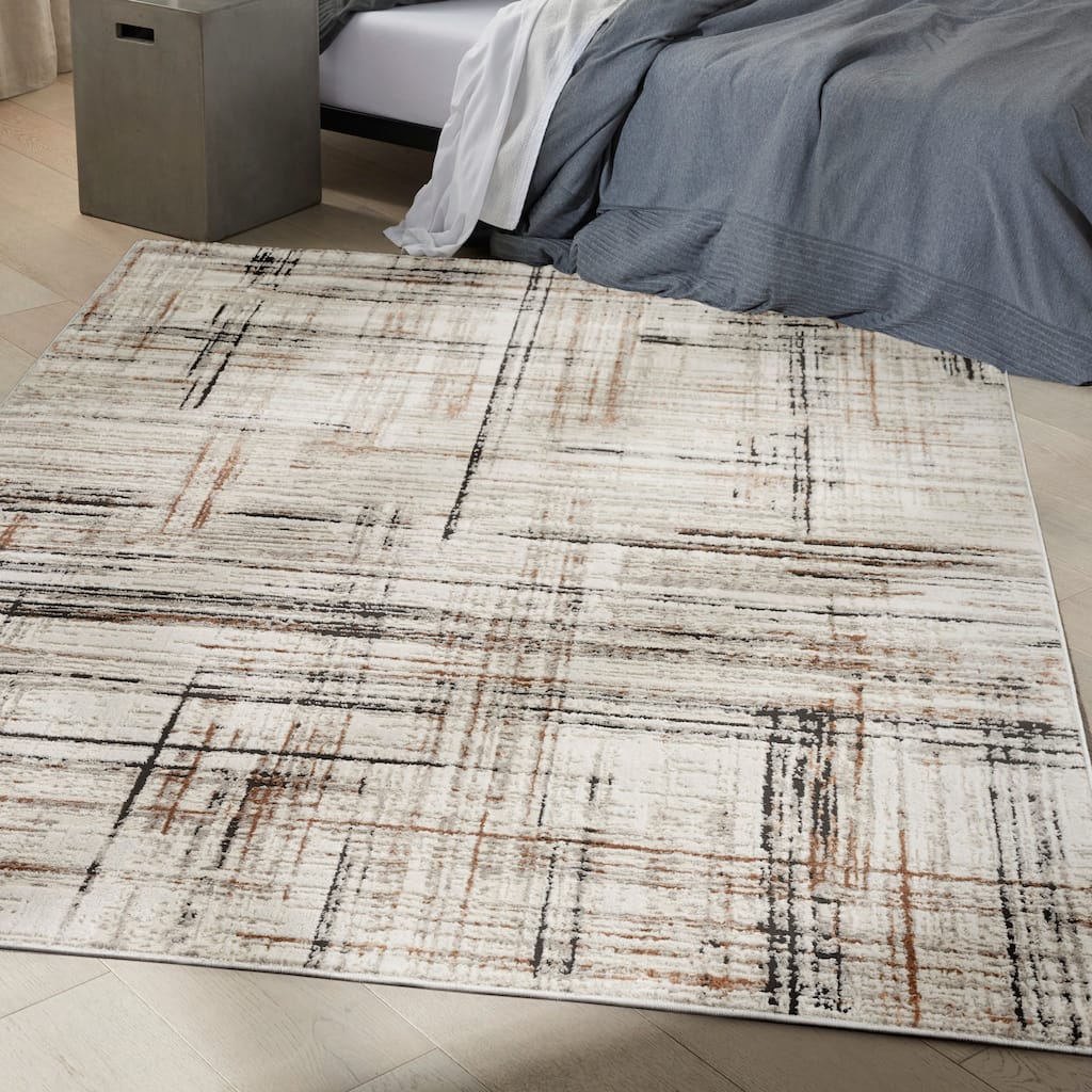 Calvin Klein CK029 Captivating Indoor only Ivory / Multicolor Geometric Area Rug