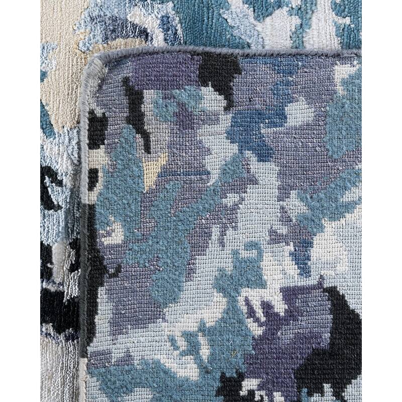 Modern One-of-a-Kind Hand-Knotted Area Rug - Gray, 9' 0" x 12' 1" - 9' 0" x 12' 1"