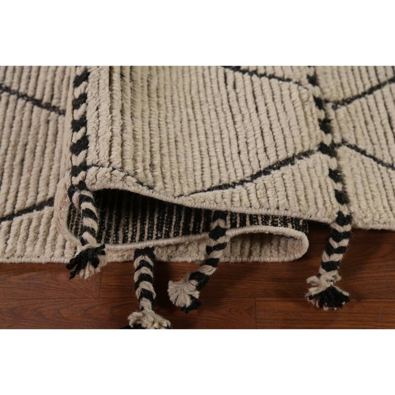 All-Over Moroccan Oriental Area Rug Handmade Wool Carpet - 8'9"x 12'10"