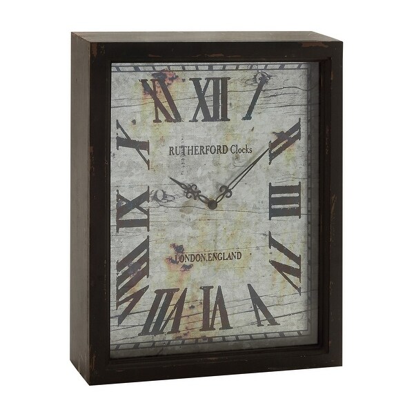 Shop Rectangular Wooden Wall Clock With Roman Numeral Dial Brown And White On Sale Overstock 31247035,Kawaii Cute Pug Drawing