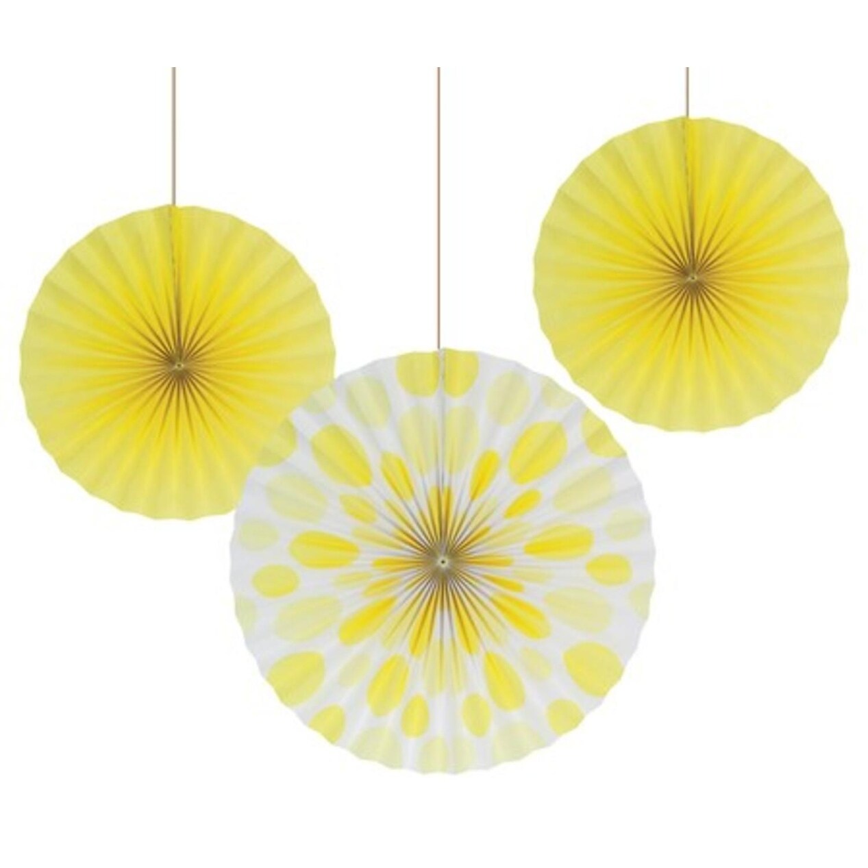 Shop Club Pack Of 18 Solid Mimosa Yellow And Polka Dot Hanging