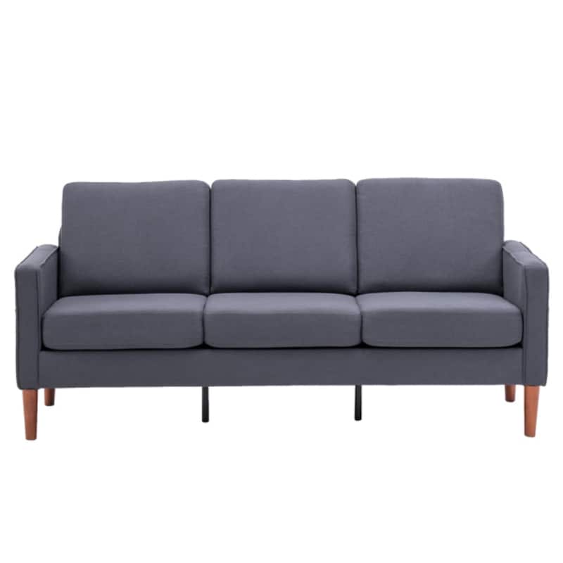 Linen Solid Wood Legs Second Generation Three Seats Without Chaise Concubine - 70.87 x 29.92 x 33.46