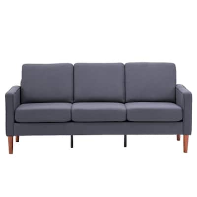 Linen Solid Wood Legs Second Generation Three Seats Without Chaise Concubine - 70.87 x 29.92 x 33.46