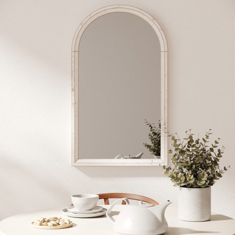 Pastoral Arch Wood Wall Mirror - 32"H x 19"W x 2"D