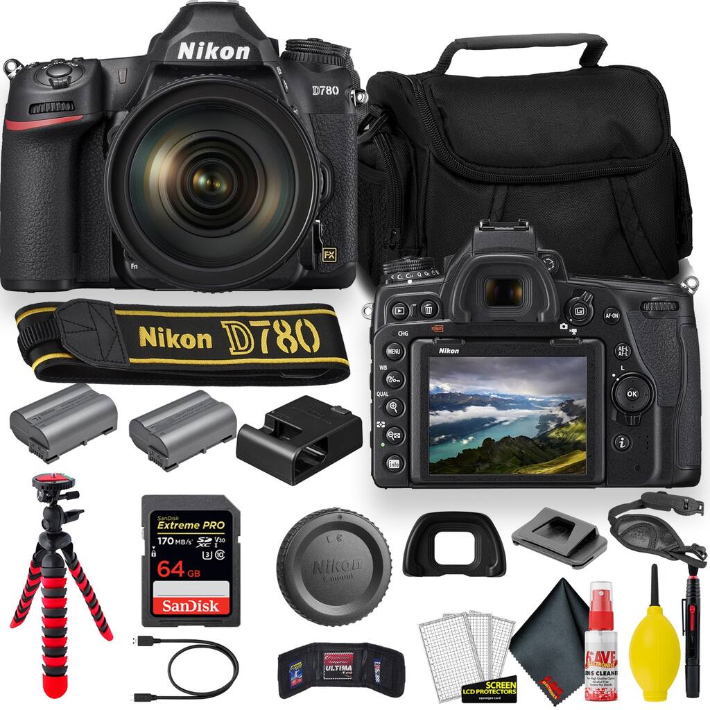 Nikon D780 24.5 MP Full Frame DSLR Camera (1618) - Accessory Bundle