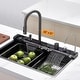 preview thumbnail 8 of 35, Lefton 304 Stainless Steel Waterfall Kitchen Sink Set with Pull-down Faucet KS2207 (Series) 33" x 22"