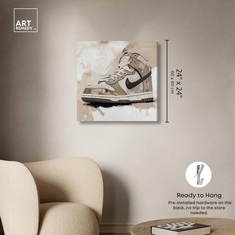Light Tans Sneaker Canvas by Art Remedy, Gallery Wrapped
