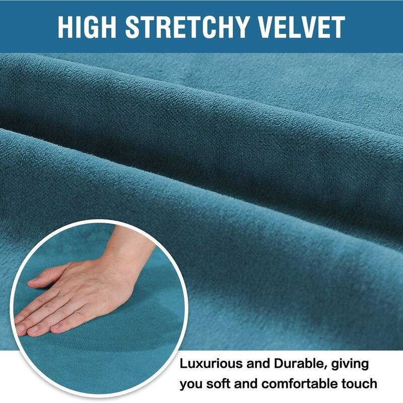Enova Home Soft Thick Solid Velvet Fabric Stretchy Universal Dining Chair Slipcovers Set of 2