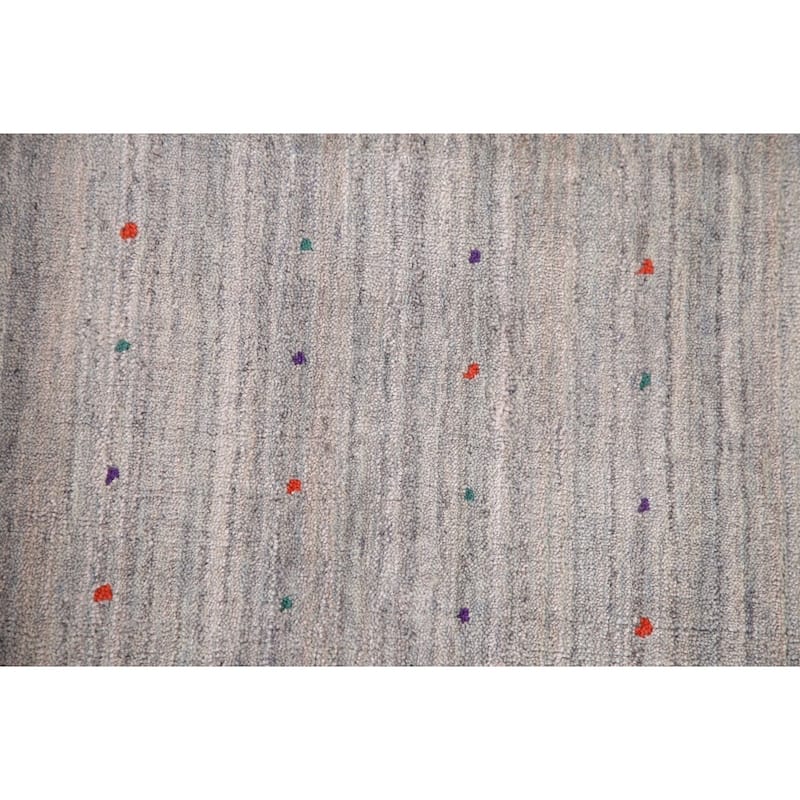 Stripe / Tribal Gabbeh Oriental Area Rug Handmade Silk Carpet - 9'2" x 11'6"